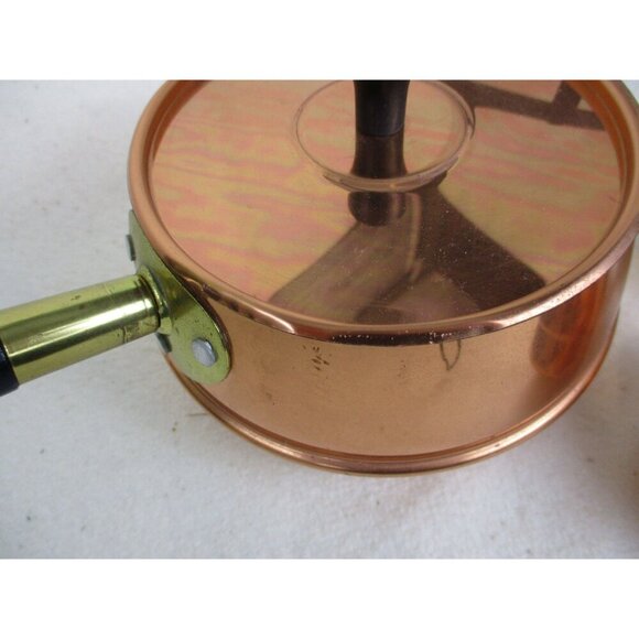 Copper Fondue pot, Sauce Pot, Chafing pot, vintage, Kitchenware, kitchen gadgets - Picture 4 of 7